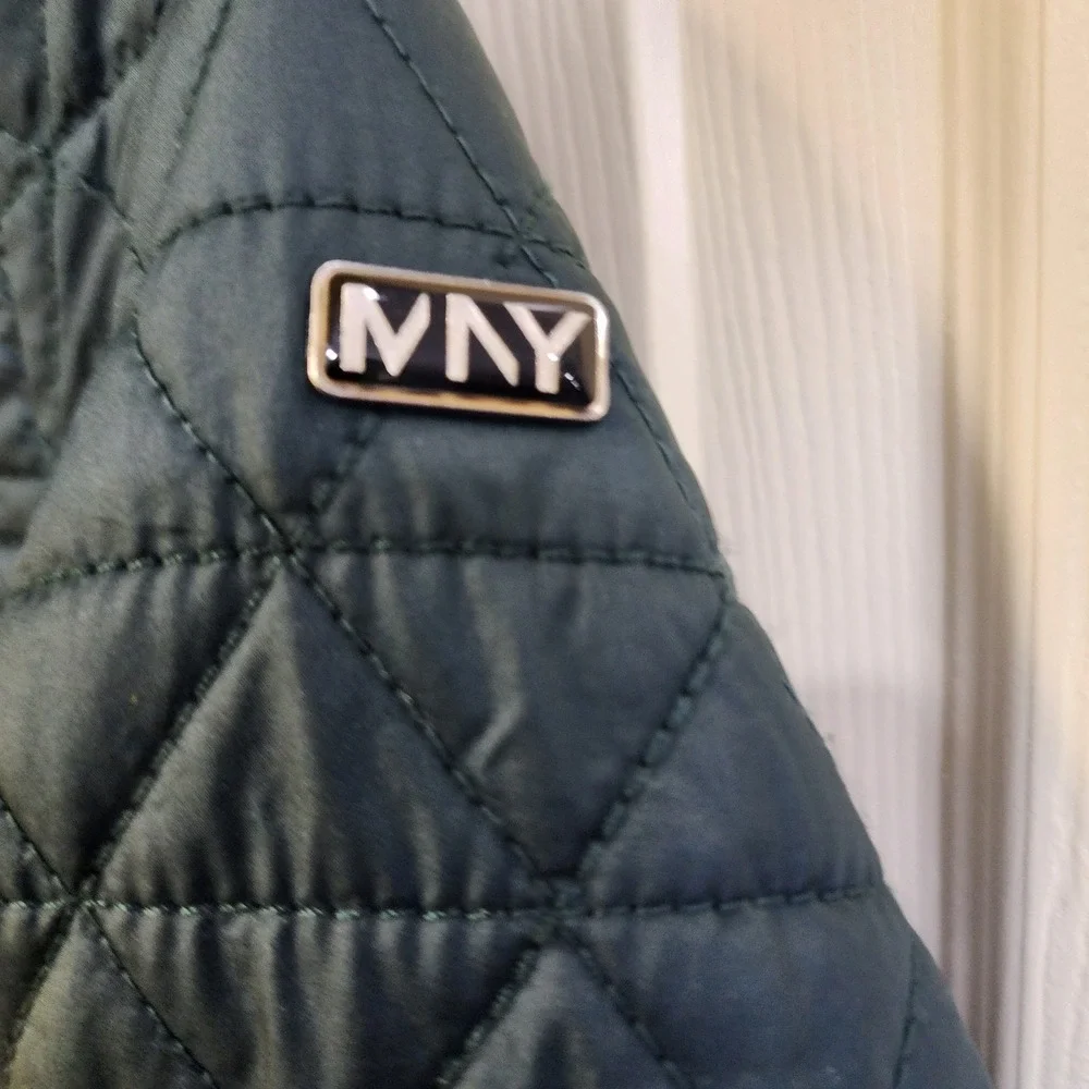 Women Marc New York Andrew Green Qiulted Coat, Removaable Hood, Pockets,...
